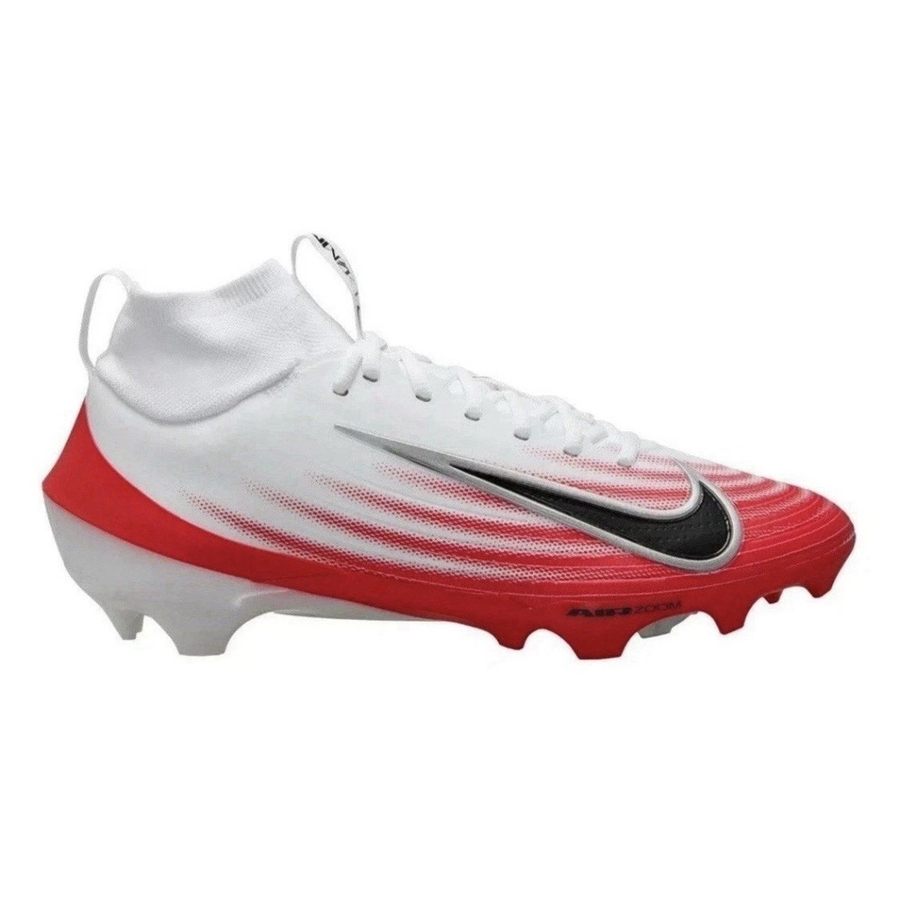 Nike Zoom Air Vapor Pro 1 Football Cleats White Red Men's Size 8.5 FB3298-102